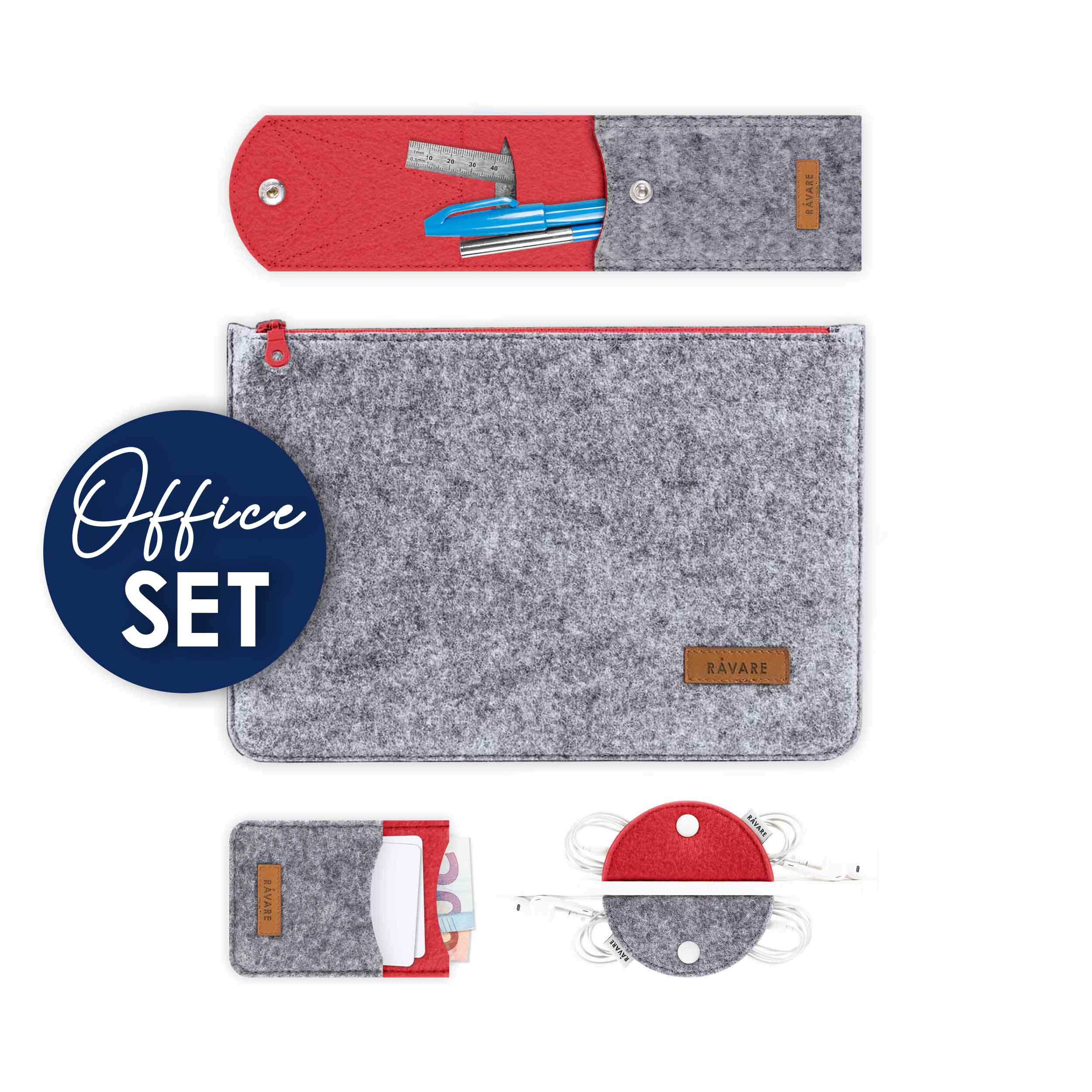 Produktset OFFICE hellgrau-rot – Bild 1